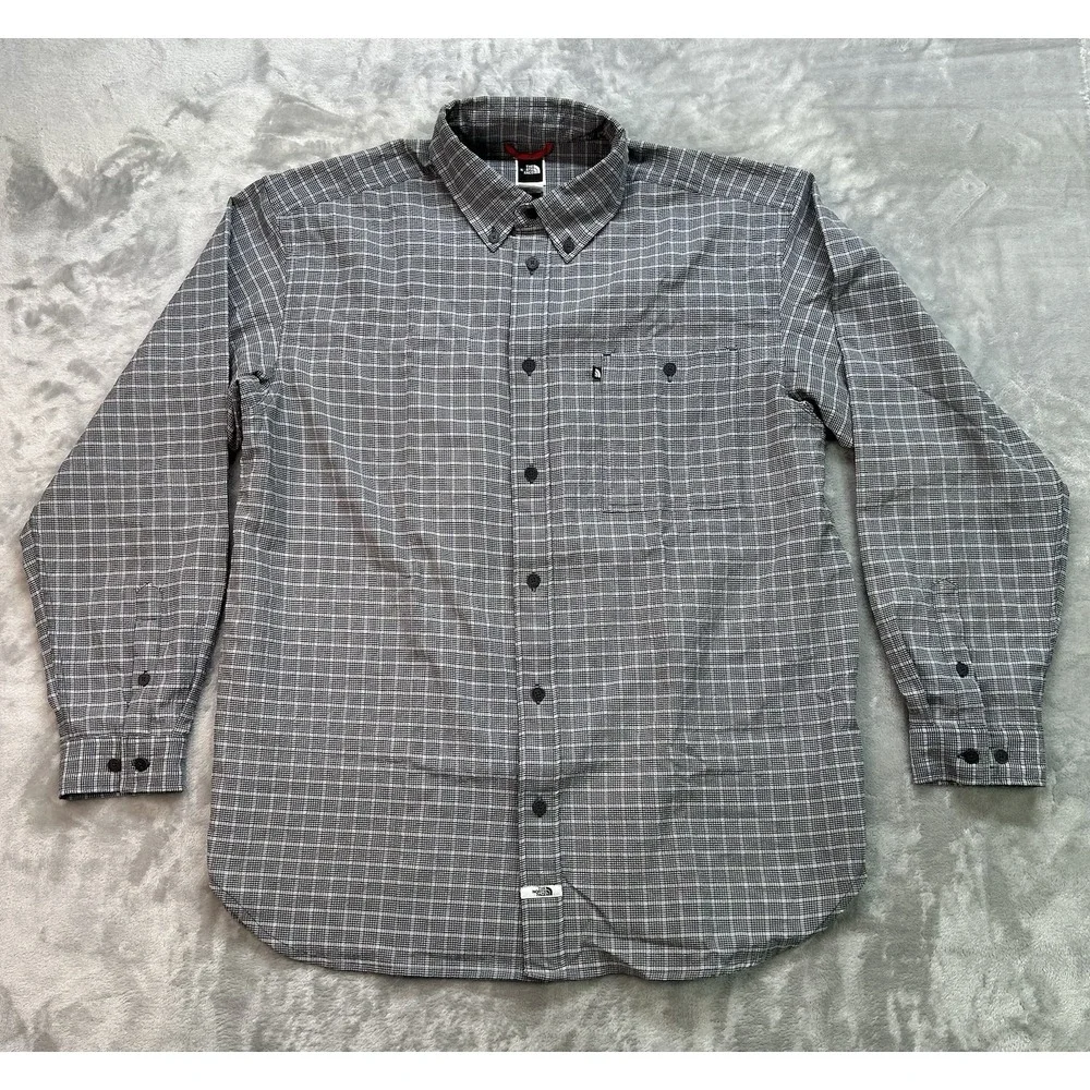 The North Face Shirt Sz XL Mens Button-Up Traverse Plaid Hiking Outdoor Camping